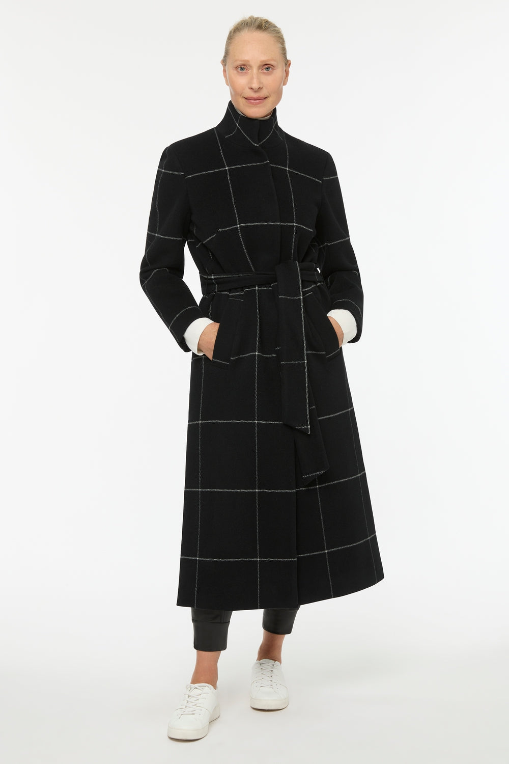 Windowpane Check Coat