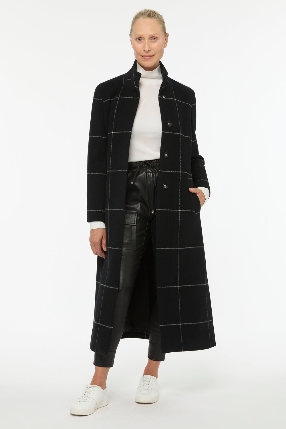 Windowpane Check Coat