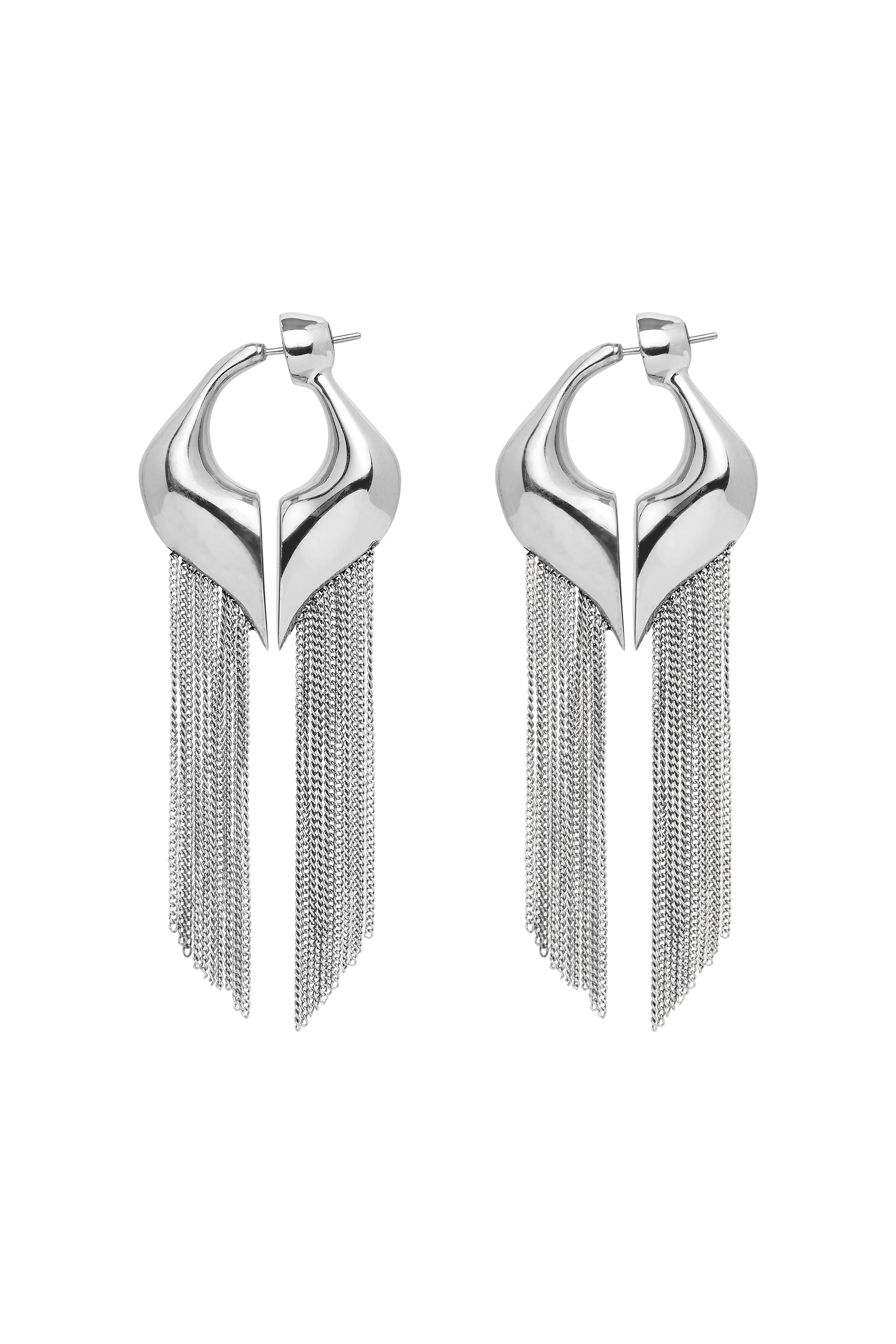 Split Fringe Heart Earrings