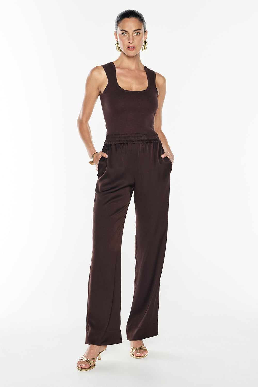 Glossed Over Pull On Pant
