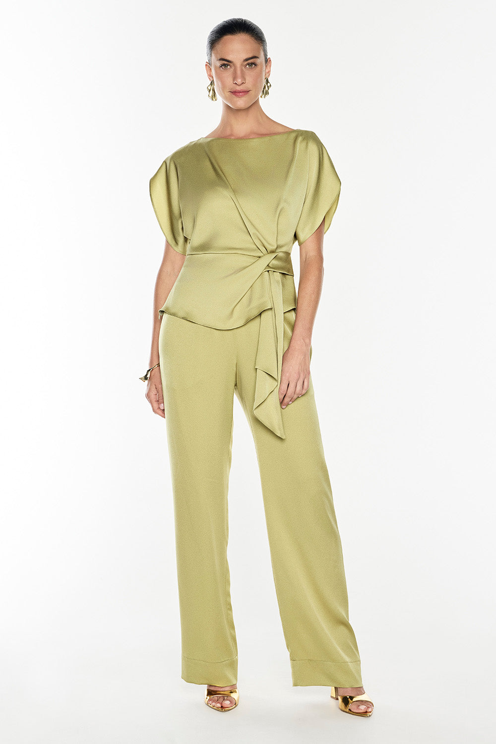 Glossed Over Pull On Pant