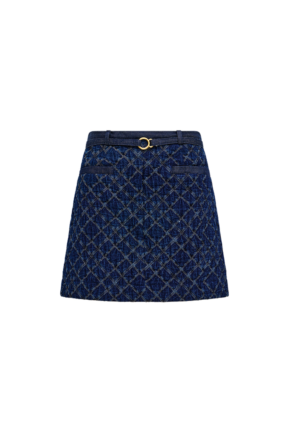 Quilted Denim Mini Skirt