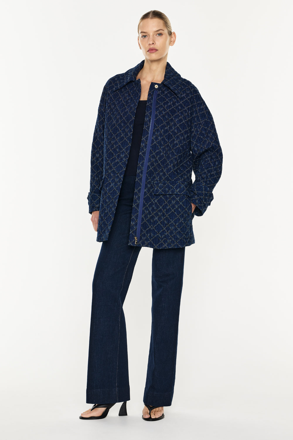 Quilted Denim Bomber