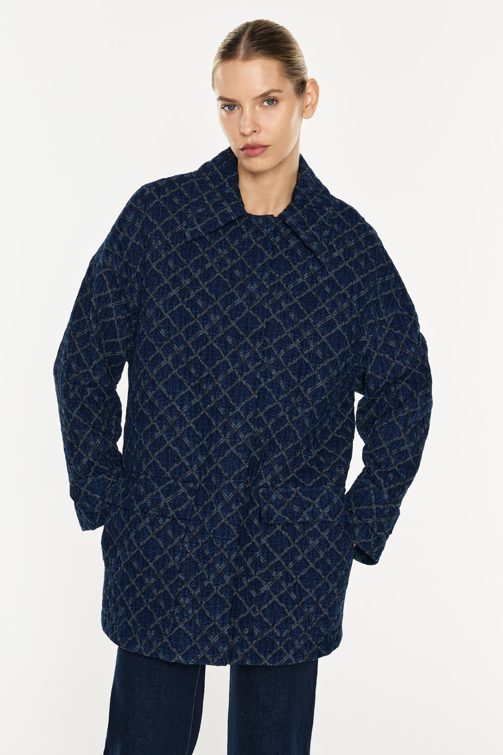 Quilted Denim Bomber