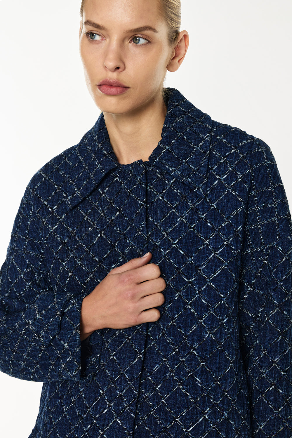 Quilted Denim Bomber
