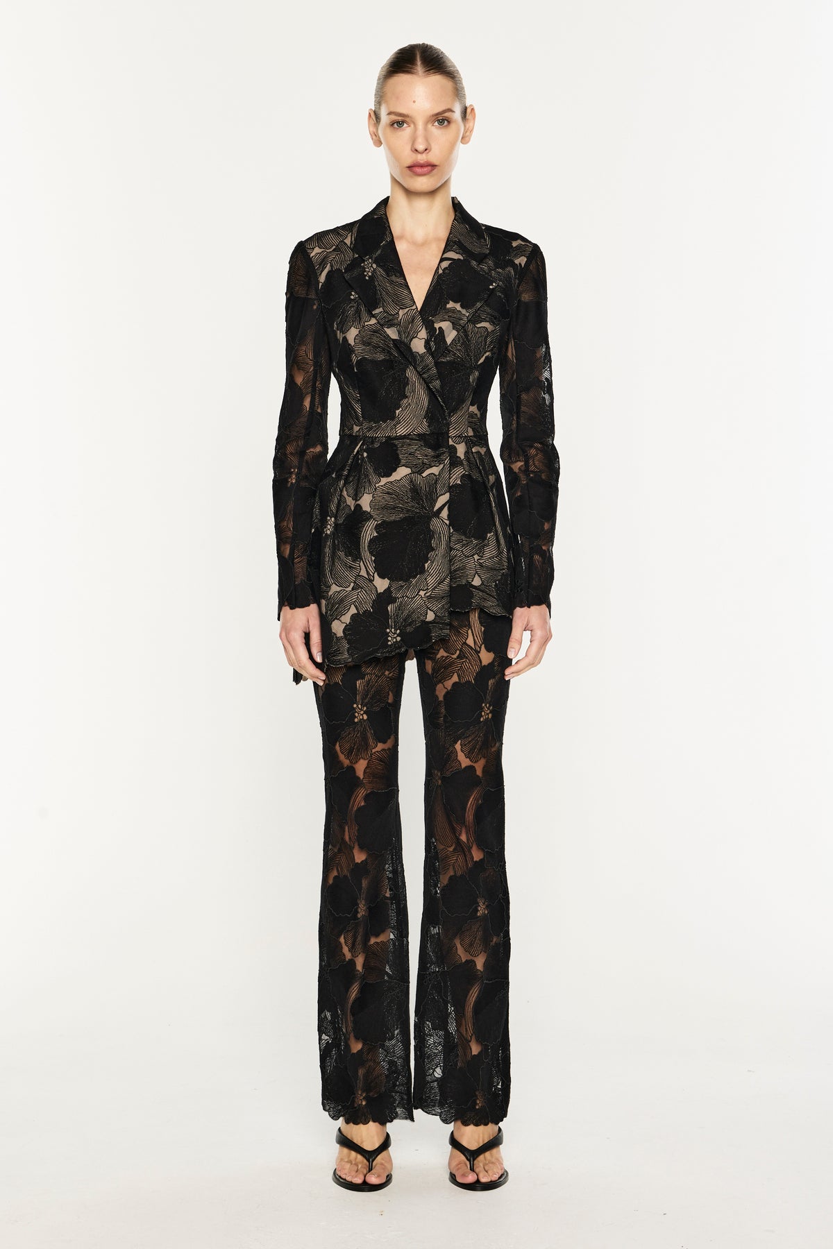 Sheer Force Peplum Blazer