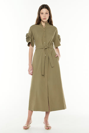 Cactus Flower Shirt Dress