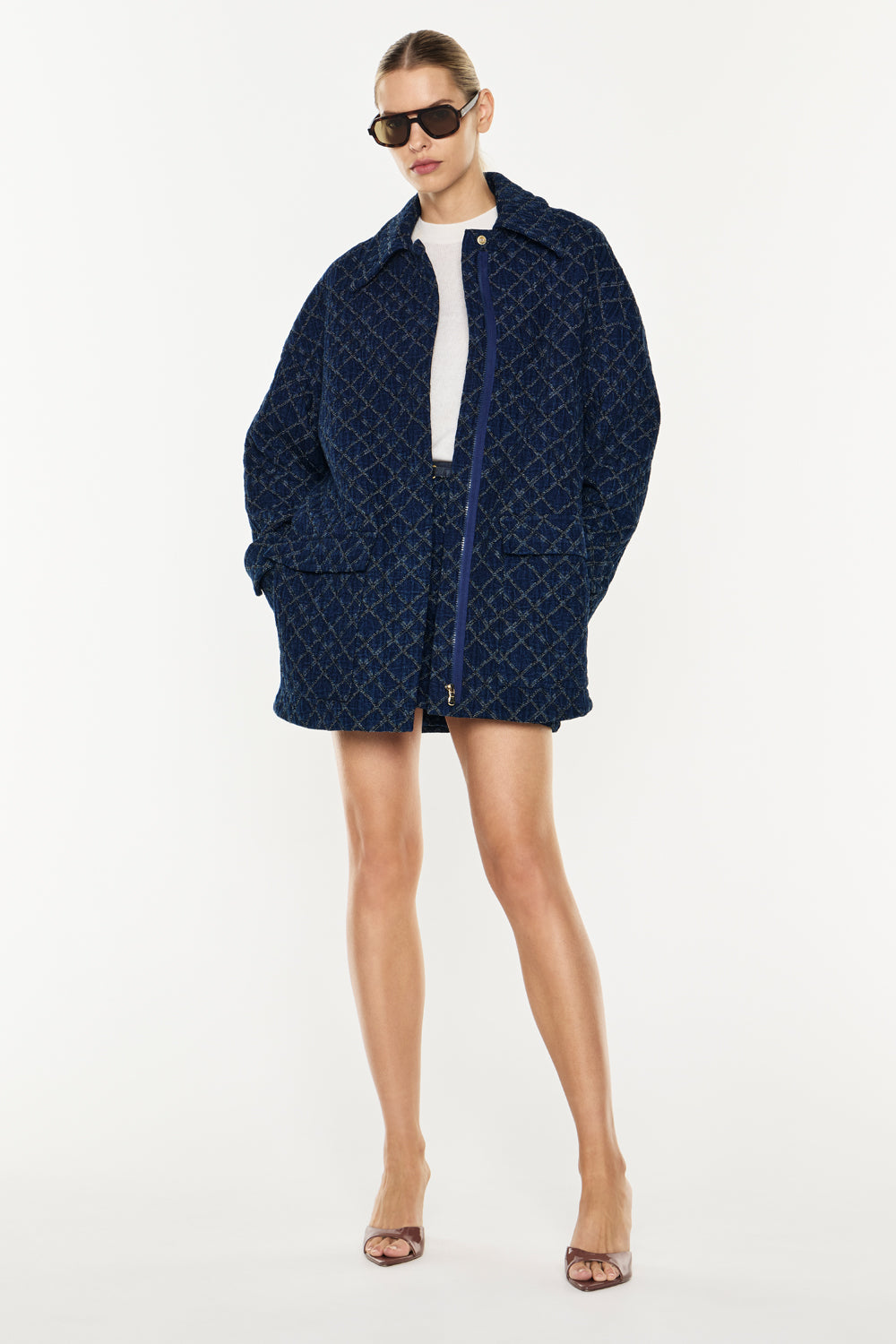 Quilted Denim Bomber