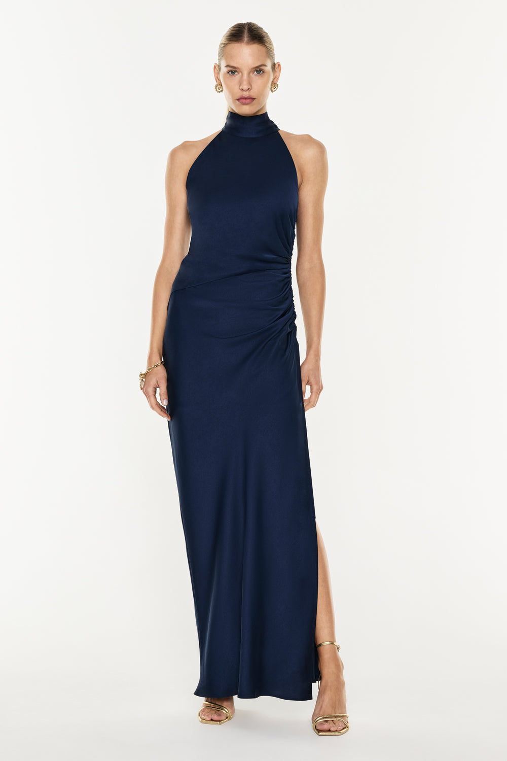 navy blue high neck dress Twilight Kiss Racer FW25 ALL PRODUCTS Fashion Forms Voluptuous U Choose Chest Size for Coat (Inches):46 feminine finish