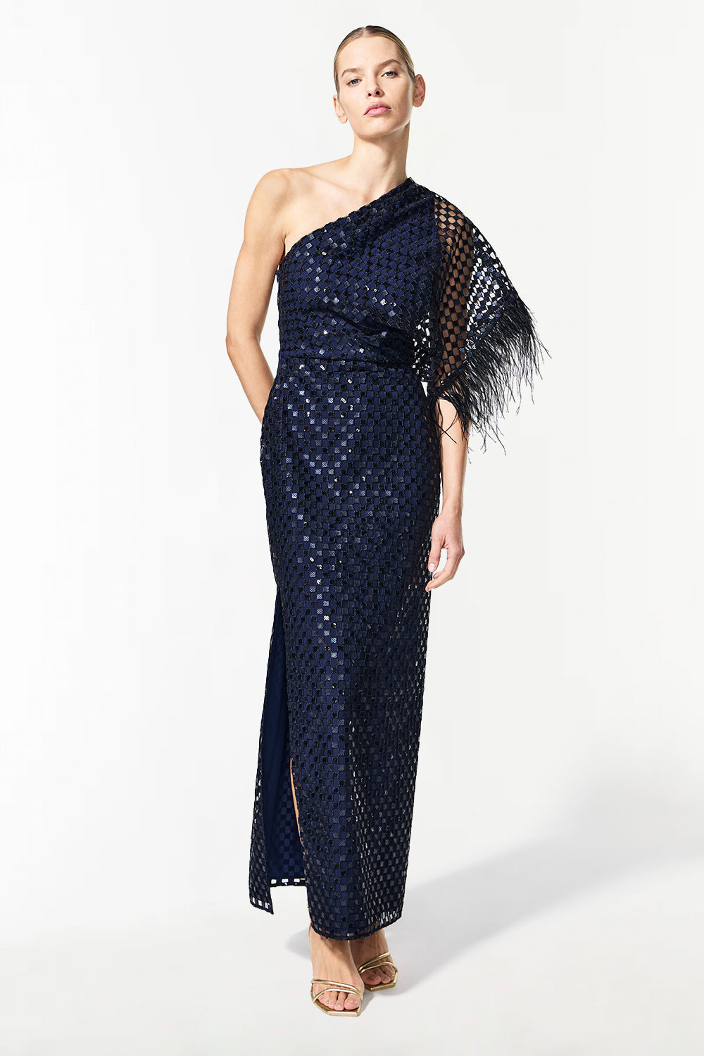 Checkerboard Sequin Gown