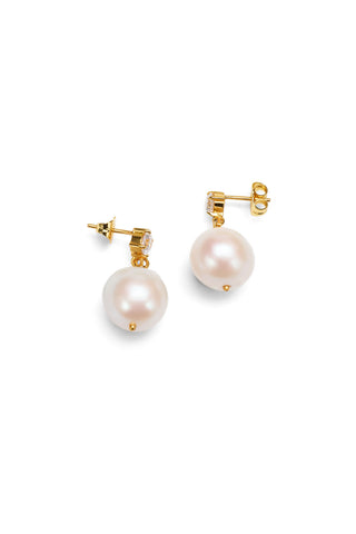 Diamante And Baroque Pearl Earring