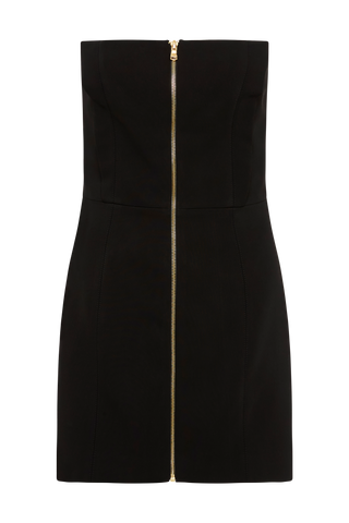 Double Vinyl Mini Dress W/Zip