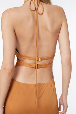 Sun-Kissed Halter Dress