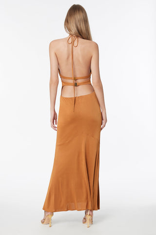 Sun-Kissed Halter Dress