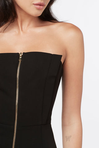 Double Vinyl Mini Dress W/Zip